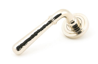 From The Anvil Polished Nickel Hammered Newbury Lever on Rose Set (Art Deco) Unsprung