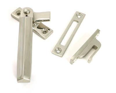 From The Anvil Polished Nickel Locking Art Deco Fastener - LH