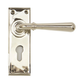 From The Anvil Polished Nickel Newbury Lever Euro Lock Set