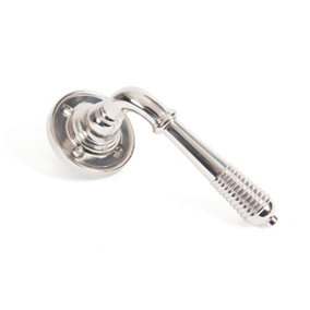 From The Anvil Polished Nickel Reeded Lever on Rose Set - Unsprung