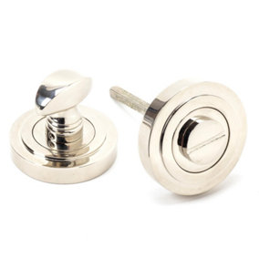 From The Anvil Polished Nickel Round Thumbturn Set (Art Deco)