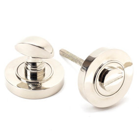 From The Anvil Polished Nickel Round Thumbturn Set (Plain)