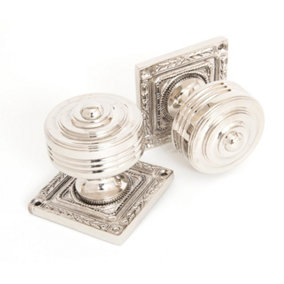 From The Anvil Polished Nickel Tewkesbury Square Mortice Knob Set