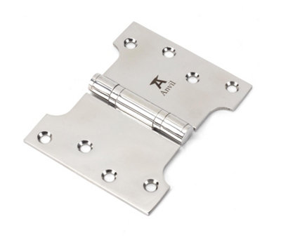 From The Anvil Polished SS 4 Inch x 3 Inch x 5 Inch  Parliament Hinge (pair)