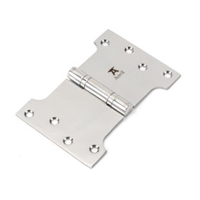 From The Anvil Polished SS 4 Inch x 4 Inch x 6 Inch  Parliament Hinge (pair)