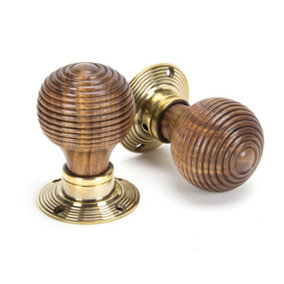 From The Anvil Rosewood & Aged Brass Beehive Mortice/Rim Knob Set