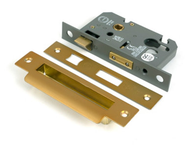From The Anvil Satin Brass 2 1/2" Euro Profile Sash Lock