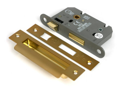 From The Anvil Satin Brass 2 1/2" Heavy Duty Bathroom Mortice Lock