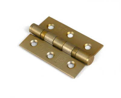 From The Anvil Satin Brass 3" Ball Bearing Butt Hinge (Pair) ss