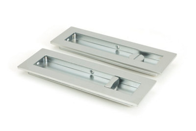 From The Anvil Satin Chrome 175mm Plain Rectangular Pull - Privacy Set