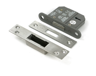 From The Anvil Satin Chrome 2 1/2" 5 Lever BS Dead Lock KA