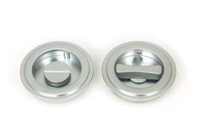 From The Anvil Satin Chrome 60mm Art Deco Round Pull - Privacy Set