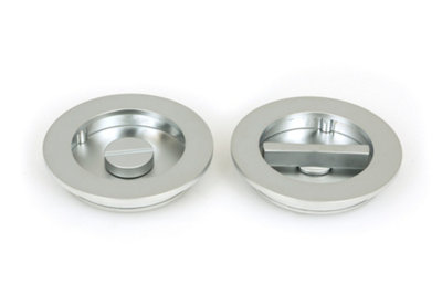 From The Anvil Satin Chrome 75mm Plain Round Pull - Privacy Set