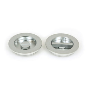 From The Anvil Satin Chrome 75mm Plain Round Pull - Privacy Set