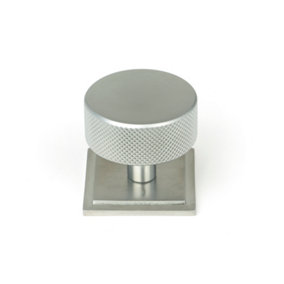 From The Anvil Satin Chrome Brompton Cabinet Knob - 38mm (Square)