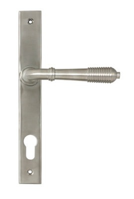 From The Anvil Satin Marine SS (316) Reeded Slimline Lever Espag. Lock Set