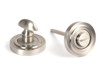 From The Anvil Satin Marine SS (316) Round Thumbturn Set (Art Deco)