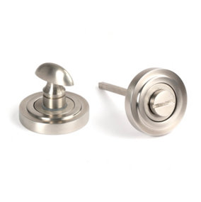 From The Anvil Satin Marine SS (316) Round Thumbturn Set (Art Deco)