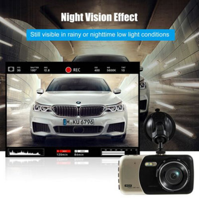 Front And Rear Camera HD Dash Cam 4" Dual Lens Car DVR Video Driving Recorder