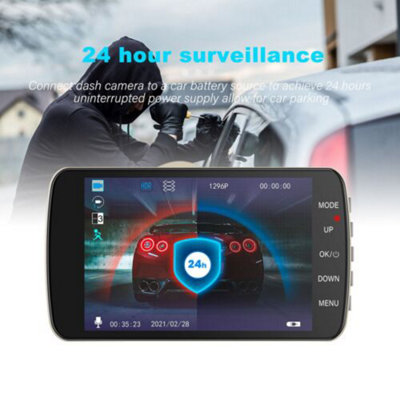 Front And Rear Camera HD Dash Cam 4" Dual Lens Car DVR Video Driving Recorder - 3