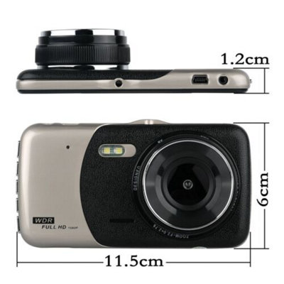 Front And Rear Camera HD Dash Cam 4" Dual Lens Car DVR Video Driving Recorder - 8