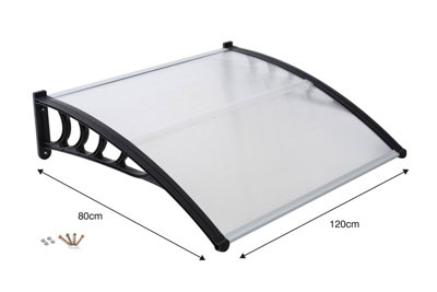 Front Door Canopy Porch Rain Protector Awning Lean-To Roof Shelter 80 X 120cm