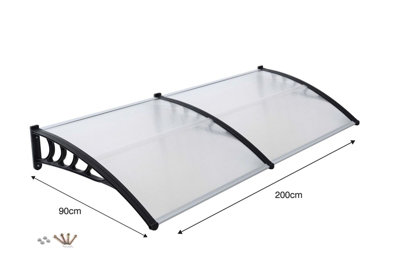 Front Door Canopy Porch Rain Protector Awning Lean-To Roof Shelter 90 X 200cm