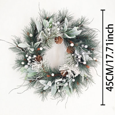 Front Door Christmas Wreath Artificial Xmas Wreath White Green