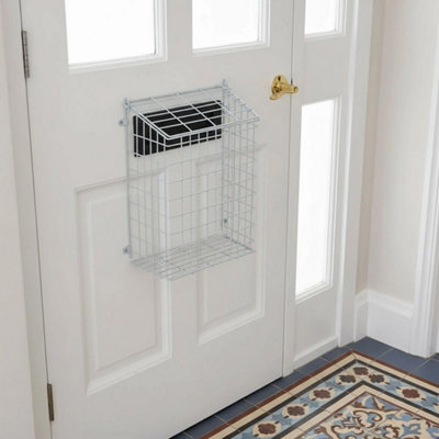 Front Door Letter Box Cage Post Mail Catcher Guard White- Extra Large