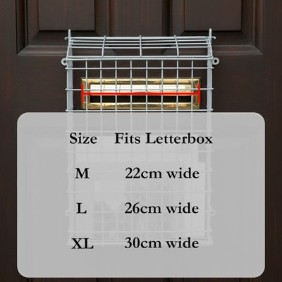 Front Door Letter Box Cage Post Mail Catcher Guard White Large