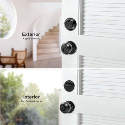 Newlaking Crystal Glass Door Knob With Single Cylinder Deadbolt Lock Set - Brushed Nickel Finish For Interior & Exterior Doors, Secure & Durable Door Handle 1 Pack