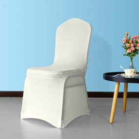 Front Flat Chair Cover for Wedding Decoration, Ivory - Pack of 10
