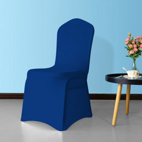 Front Flat Chair Cover for Wedding Decoration, Royal Blue - Pack of 10