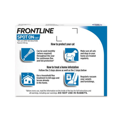 Frontline Spot On Cat 6 Pipettes DIY at B Q