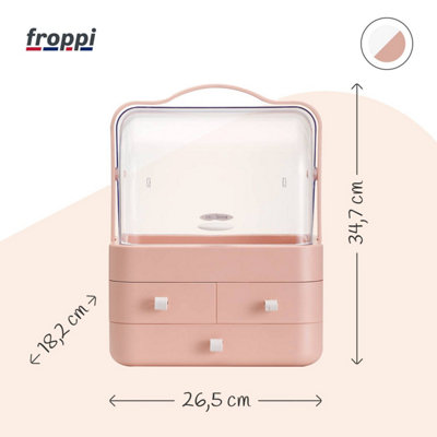 Froppi Multi-Purpose Makeup Organiser for Dressing Table, 4 Compartments,  L26.5 W18.2 H34.7 cm