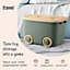 Froppi Multi-Purpose Plastic Stackable Kids Toy Storage Box with Lid and Wheels L50 W35 H30 cm Green