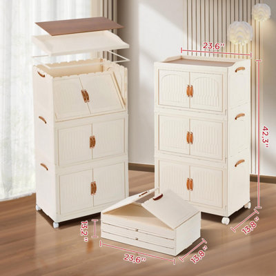 Froppy™ Cream White Sideboard, Plastic Storage Cabinet L60 W35