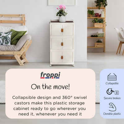 Froppy™ Cream White Sideboard, Plastic Storage Cabinet L60 W35