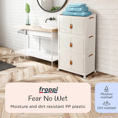 Froppy™ Cream White Sideboard, Plastic Storage Cabinet L60 W35