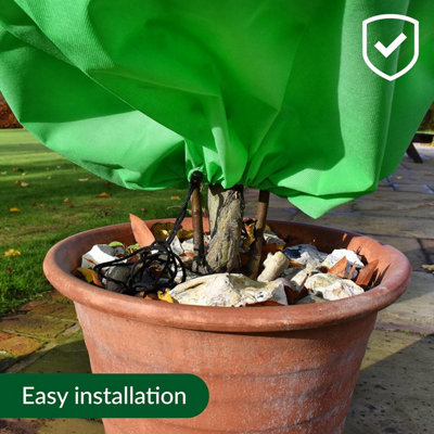 FROST PROTECTION JACKETS FOR PLANTS 2 PACK BREATHABLE PLANT COVERS WITH  DRAWSTRING 60X80CM WINTER OUTDOOR PROTECTION