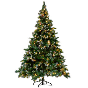 Frosted Christmas Tree Pre-Lit 210 cm Green PALOMAR