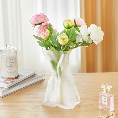 Frosted Glass Bouquet Vase for Table Decor