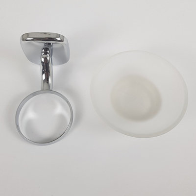 Frosted Glass Soap Holder Wall Mounted Bathroom Accessory - 9