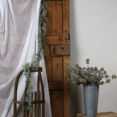 Frosted Pine Garland with Pinecones - Plastic - L12 x W12 x H180 cm - White - 3