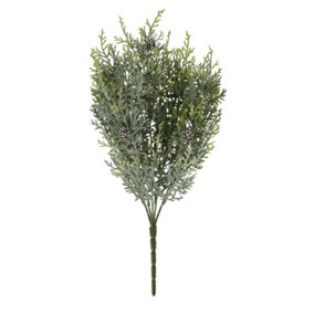 Frosted Pine Spray Stem with Pinecones - Plastic - L30 x W30 x H49 cm - White