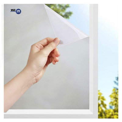 Frosted Privacy Window Film, White Self Adhesive Decorative Glass ...
