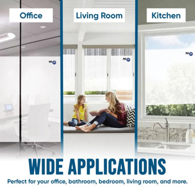 Frosted Privacy Window Film, White Self Adhesive Decorative Glass ...