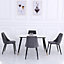 Frosted Velvet Dining Chairs with Metal Legs Set of 4 Grey