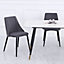 Frosted Velvet Dining Chairs with Metal Legs Set of 4 Grey