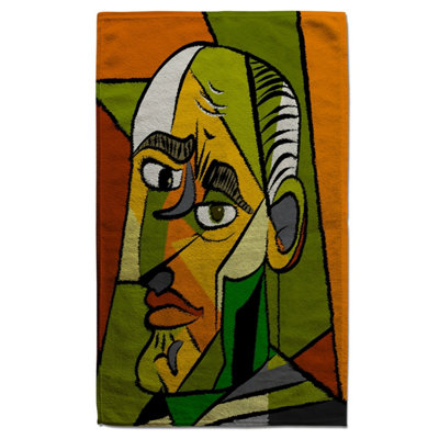 frowning man closeup (Bath Towel) / Default Title
